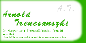 arnold trencsanszki business card